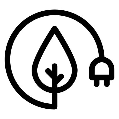 eko çizgi simgesi vektör çizimi beyaz arkaplanda izole edildi