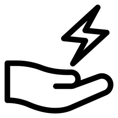 El çizgisi simgesi vektör çizimi beyaz arkaplanda izole edildi