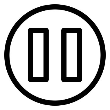 Beyaz arkaplanda izole edilmiş satır simgesi vektör illüstrasyonunu duraklat