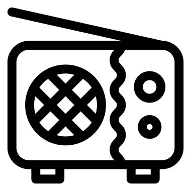 Beyaz arkaplanda izole edilmiş radyo hattı simgesi vektör illüstrasyonu