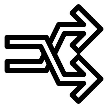 Rastgele çizgi simgesi vektör çizimi beyaz arkaplanda izole edildi