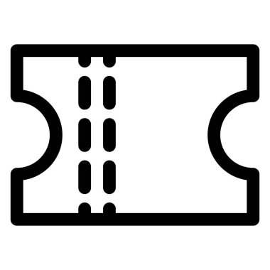 Bilet satırı simgesi çizimi beyaz arkaplanda izole edildi