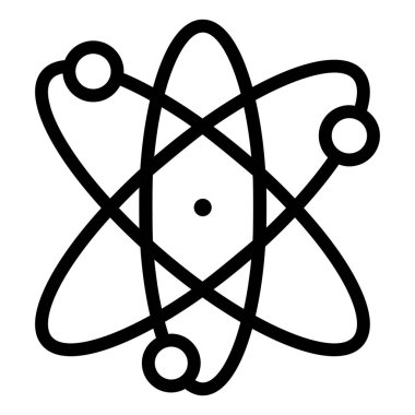 Atom çizgisi simgesi çizimi beyaz arkaplanda izole edildi