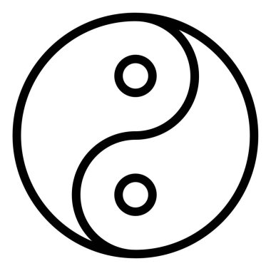 yin çizgi simgesi vektör çizimi beyaz arkaplanda izole edildi