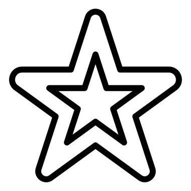 beyaz arkaplanda izole edilmiş yıldız çizgi simgesi vektör çizimi