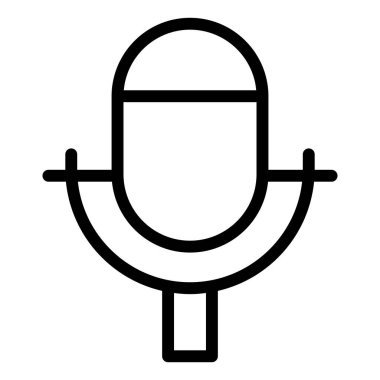 mikrofon hattı simgesi vektör çizimi beyaz arkaplanda izole edildi