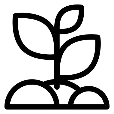 tohum çizgisi simgesi çizimi beyaz arkaplanda izole edildi