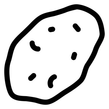 Beyaz arkaplanda izole edilmiş patates çizgisi ikonu vektör çizimi