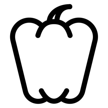 biber çizgisi simgesi çizimi beyaz arkaplanda izole edildi