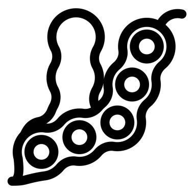 bezelye kabuğu çizgi simgesi çizimi beyaz arkaplanda izole edildi