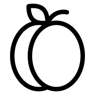 şeftali çizgisi simgesi çizimi beyaz arkaplanda izole edildi