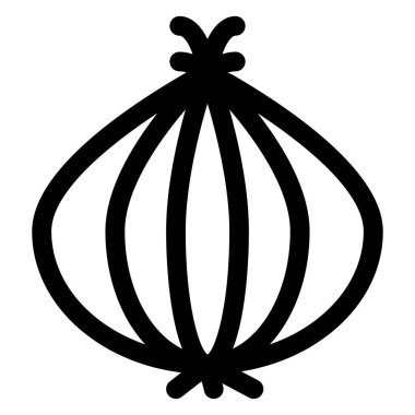 Beyaz arkaplanda soğan çizgisi ikonu çizimi izole edildi