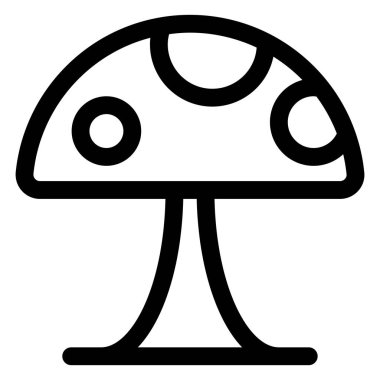 Beyaz arkaplanda izole edilmiş mantar çizgisi simgesi vektör çizimi