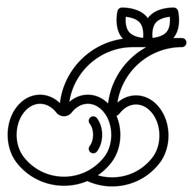 kiraz çizgisi simgesi çizimi beyaz arkaplanda izole edildi