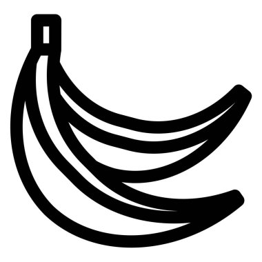 Beyaz arkaplanda muz çizgisi simgesi çizimi izole edildi