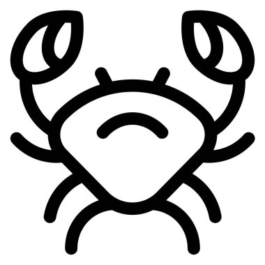 yengeç çizgisi simgesi çizimi beyaz arkaplanda izole edildi