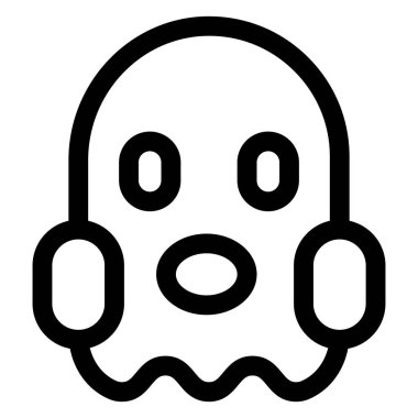 beyaz arkaplanda izole edilmiş hayalet çizgi ikon vektör çizimi