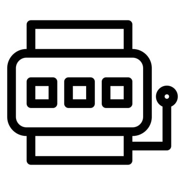 slot çizgisi simgesi çizimi beyaz arkaplanda izole edildi