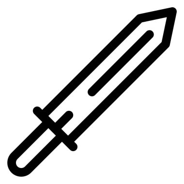 Kılıç çizgisi simgesi çizimi beyaz arkaplanda izole edildi