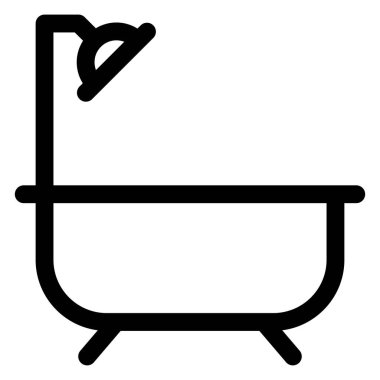 Banyo çizgisi ikonu vektör çizimi beyaz arkaplanda izole edildi