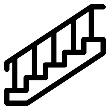 beyaz arkaplanda izole edilmiş merdiven çizgisi simgesi çizimi