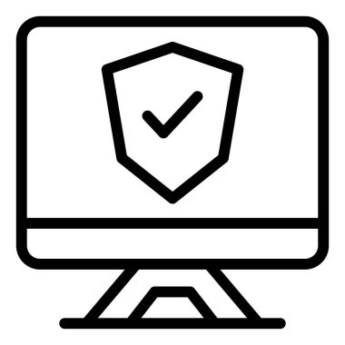 bilgisayar çizgisi simgesi çizimi beyaz arkaplanda izole edildi