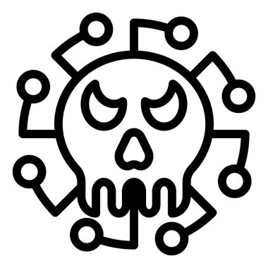 Virüs çizgisi simgesi çizimi beyaz arkaplanda izole edildi