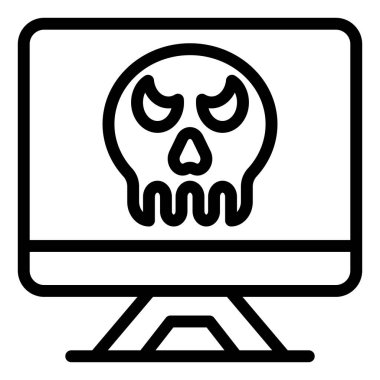 bilgisayar çizgisi simgesi çizimi beyaz arkaplanda izole edildi