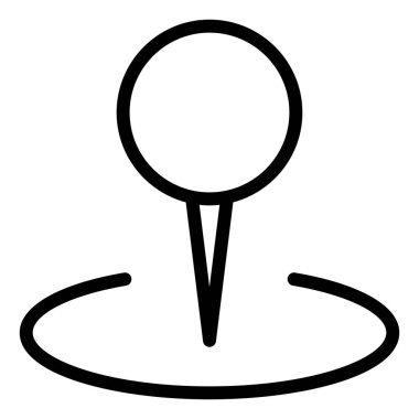 pin çizgisi simgesi çizimi beyaz arkaplanda izole edildi