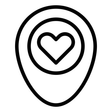 Beyaz arkaplanda izole edilmiş favori yer çizgisi simgesi çizimi