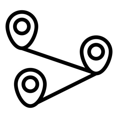 Beyaz arkaplanda izole edilmiş uzaklık çizgisi ikonu vektör çizimi