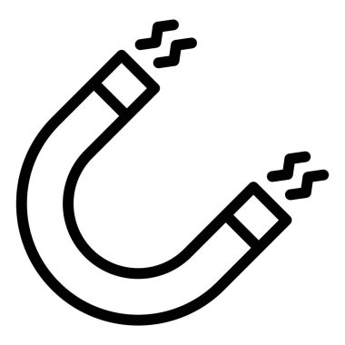 mıknatıs çizgisi simgesi çizimi beyaz arkaplanda izole edildi