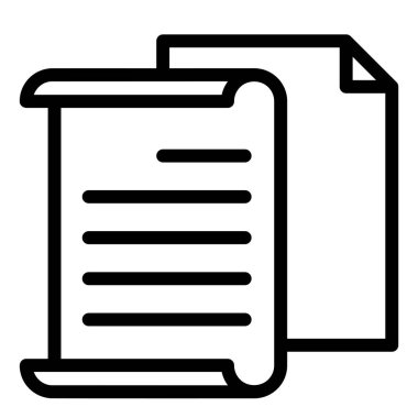 belge satırı simgesi çizimi beyaz arkaplanda izole edildi