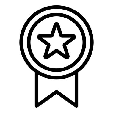 Rozet çizgisi simgesi çizimi beyaz arkaplanda izole edildi