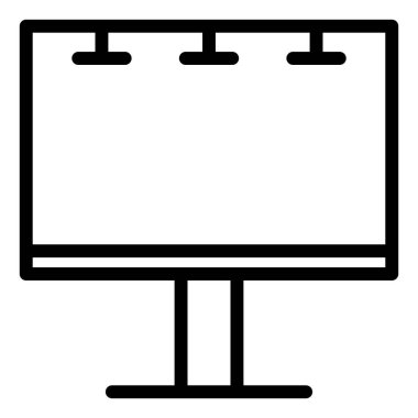 Billboard çizgi simgesi vektör çizimi beyaz arkaplanda izole edildi