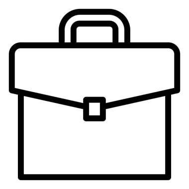 beyaz arkaplanda izole edilmiş evrak çantası satır simgesi vektör illüstrasyonu