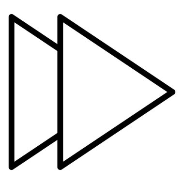 Beyaz arkaplanda izole edilmiş ileri çizgi ikon vektör illüstrasyonu