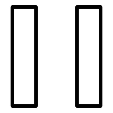 Beyaz arkaplanda izole edilmiş satır simgesi vektör illüstrasyonunu duraklat