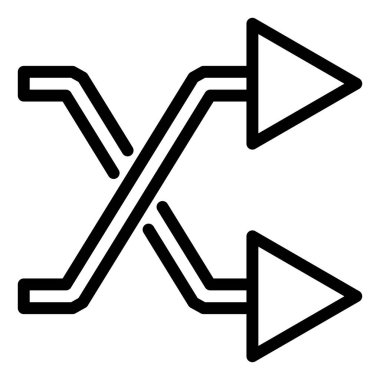 Satır karıştırma simgesi vektör çizimi beyaz arkaplanda izole edildi