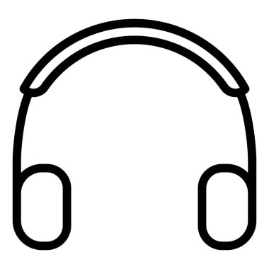 Kulaklık çizgisi simgesi vektör çizimi beyaz arkaplanda izole edildi