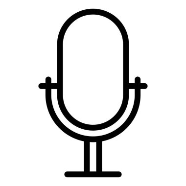 mikrofon hattı simgesi vektör çizimi beyaz arkaplanda izole edildi