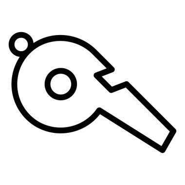 Beyaz arkaplanda ıslık çizgisi simgesi çizimi izole edildi