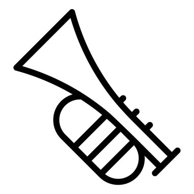 Trompet çizgisi simgesi çizimi beyaz arkaplanda izole edildi