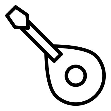 mandolin satır simgesi vektör çizimi beyaz arkaplanda izole edildi