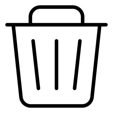 Çöp çizgisi simgesi çizimi beyaz arkaplanda izole edildi