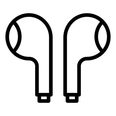 Kulaklık çizgisi simgesi çizimi beyaz arkaplanda izole edildi