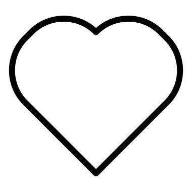 kalp çizgisi simgesi çizimi beyaz arkaplanda izole edildi