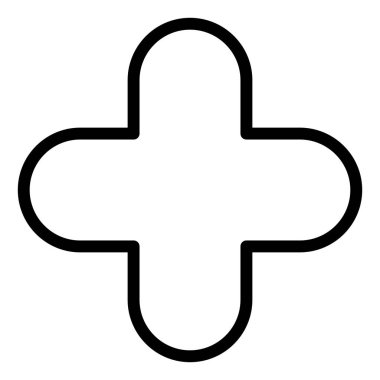 Artı çizgi simgesi çizimi beyaz arkaplanda izole edildi