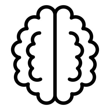 Beyaz arkaplanda izole edilmiş beyin çizgisi ikonu vektör çizimi