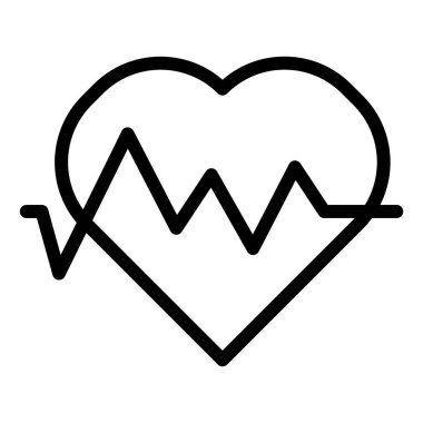 kalp çizgisi simgesi çizimi beyaz arkaplanda izole edildi